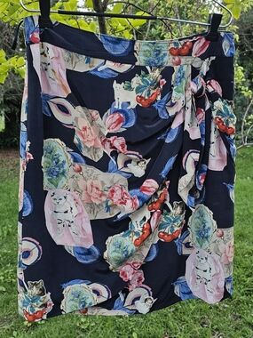 Rebekah Maysles Anthropologie Cat Got Your Cherries Silk Skirt
